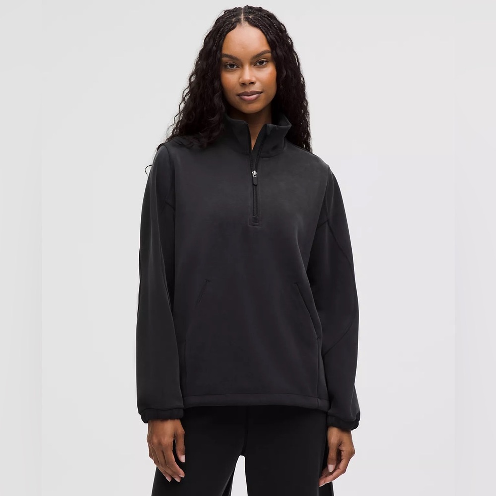Lululemon Softstreme Half-Zip Pullover Black Long Fit | Size Medium